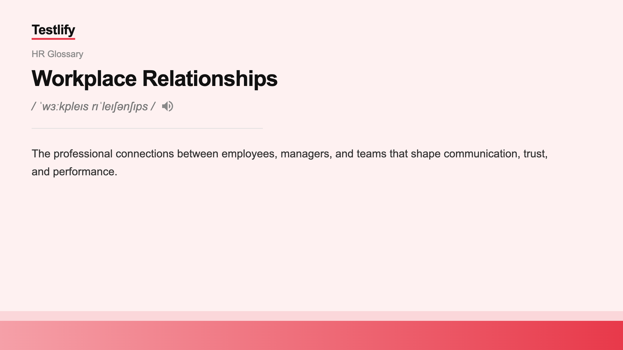 Image showing the meaning of Workplace Relationships