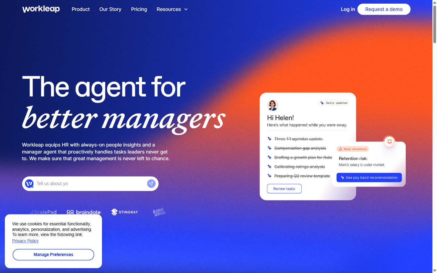Workleap performance management platform homepage
