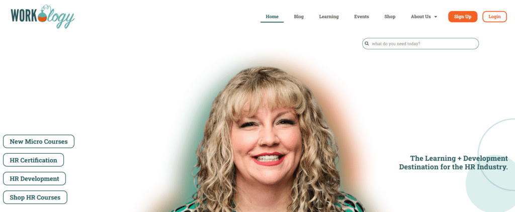 Home page of the Workology website