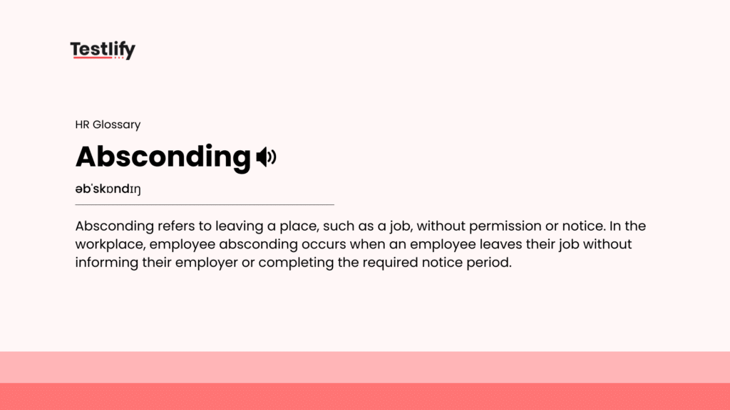 image showing meaning of absconding