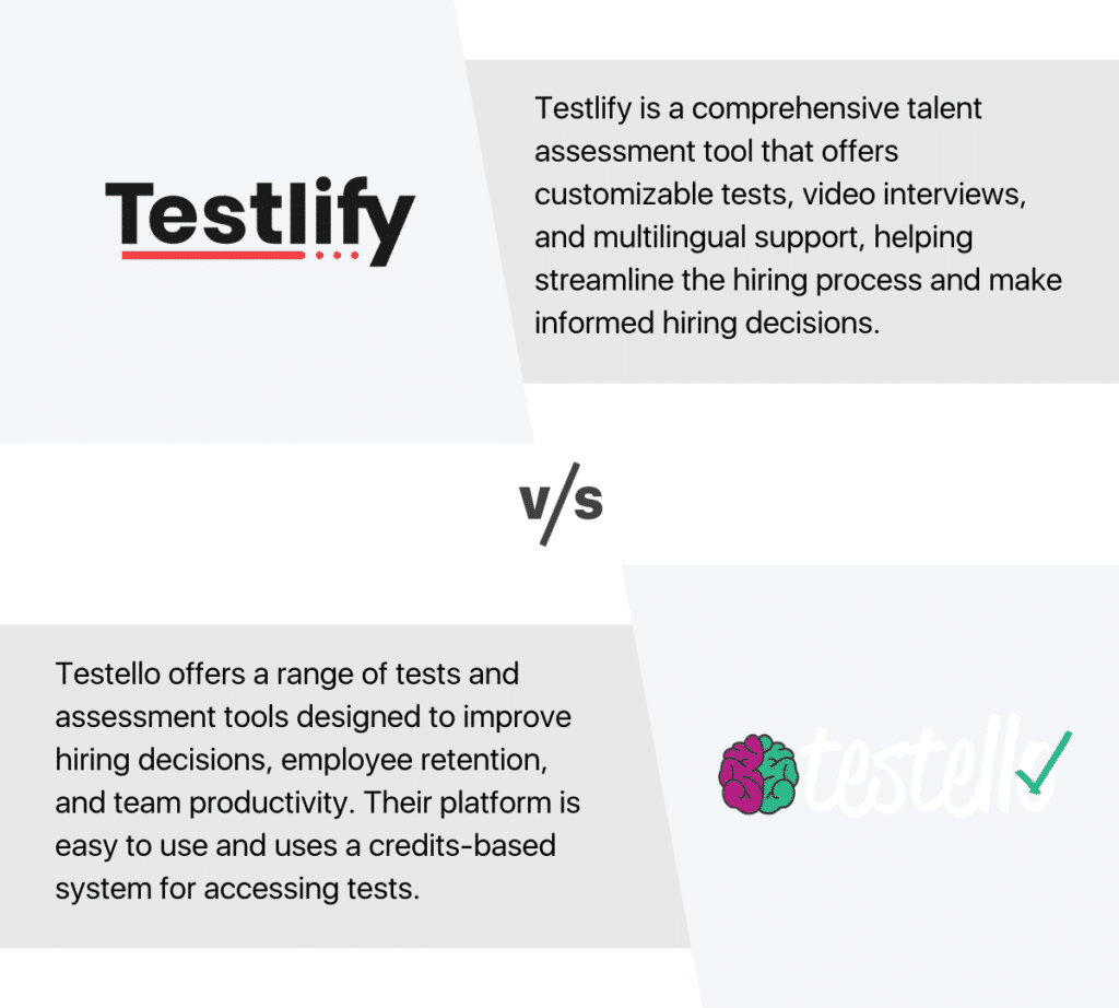 Testlify vs Testello 2023 comparison