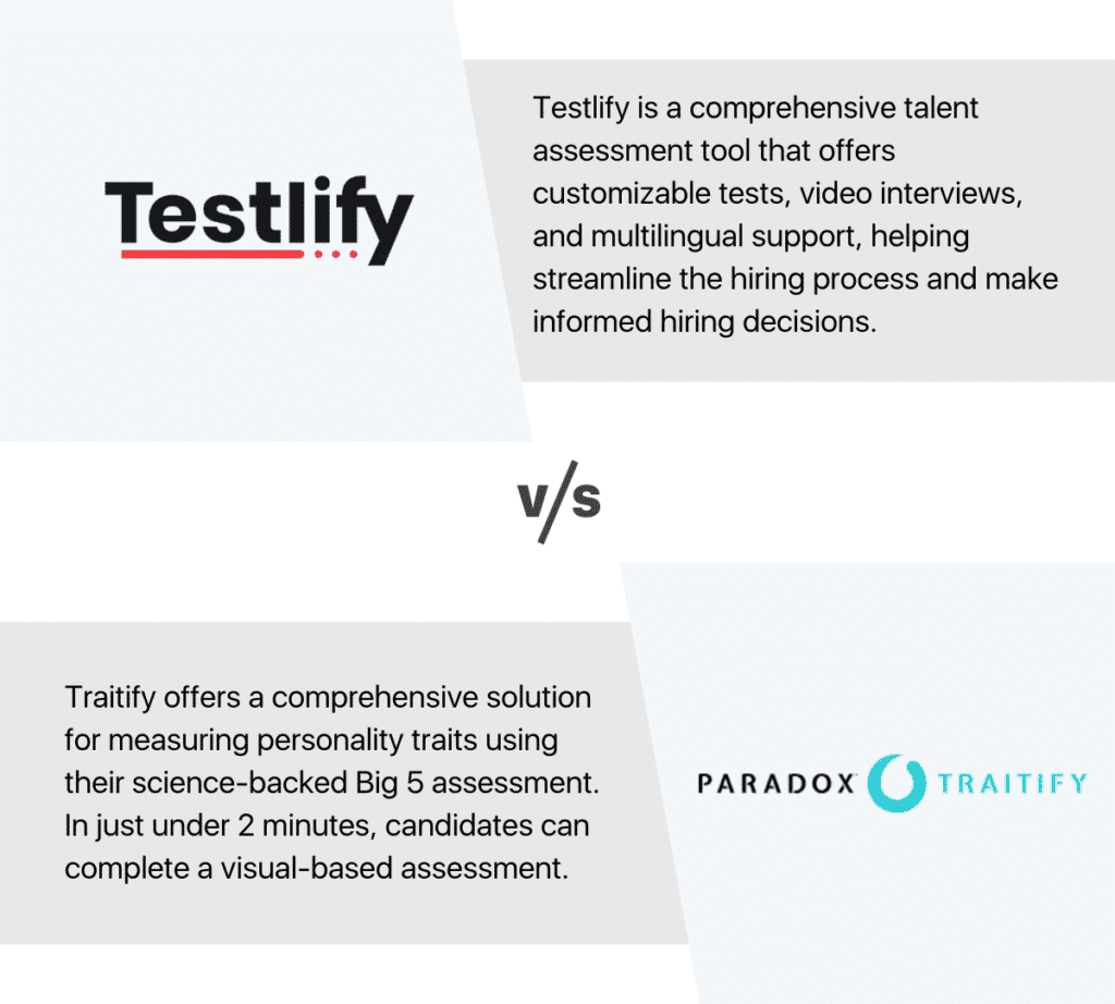 Testlify vs Traitify 2023 comparison