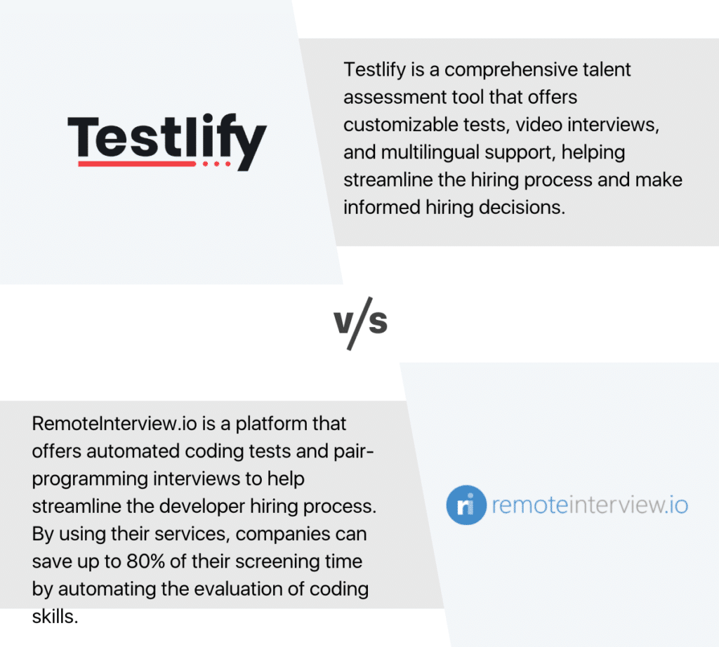 Testlify vs Remote Interview 2023 comparison