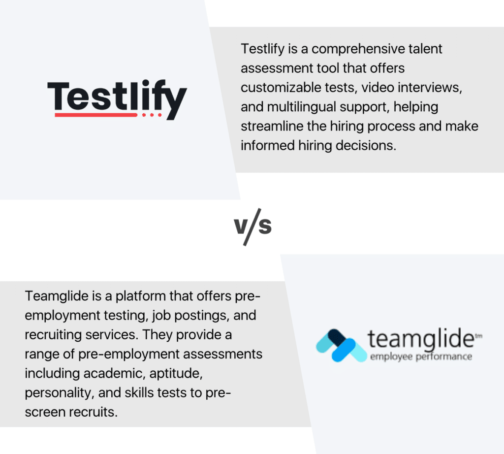 Testlify vs Teamglide 2023 comparison
