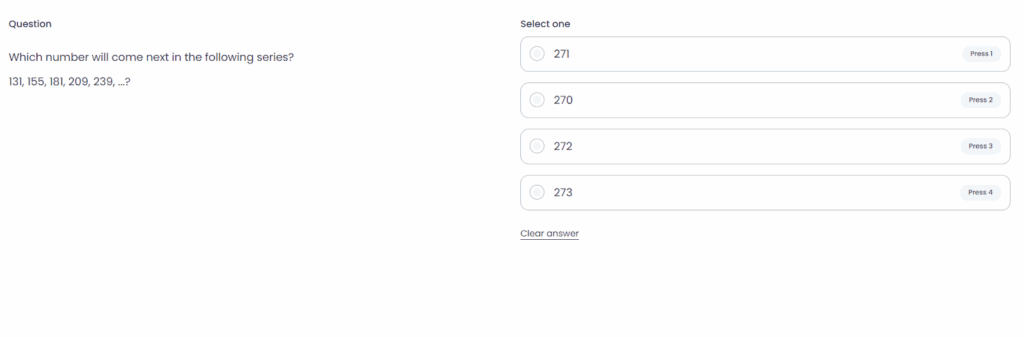 Numerical aptitude test sample question from Testlify