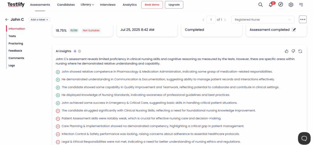AI insights nurse assessment