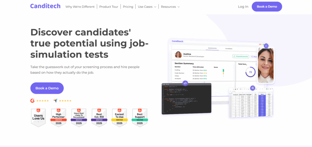 Image of Canditech homepage which is one of the best Talogy  alternatives