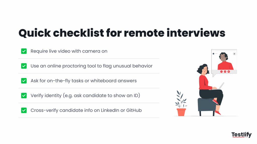 Image showing quick checklist for remote interviews