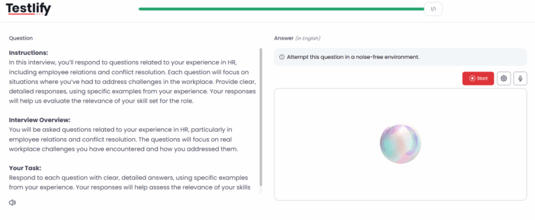 Testlify's Voice AI Interview features