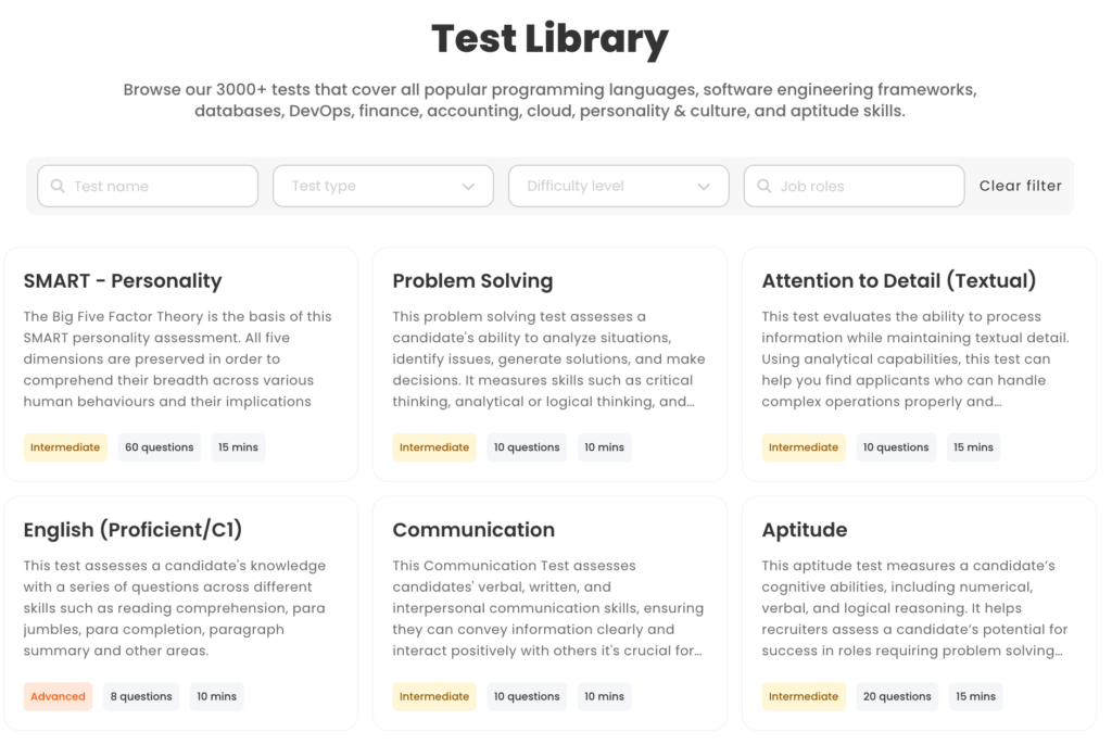 Testlify test library