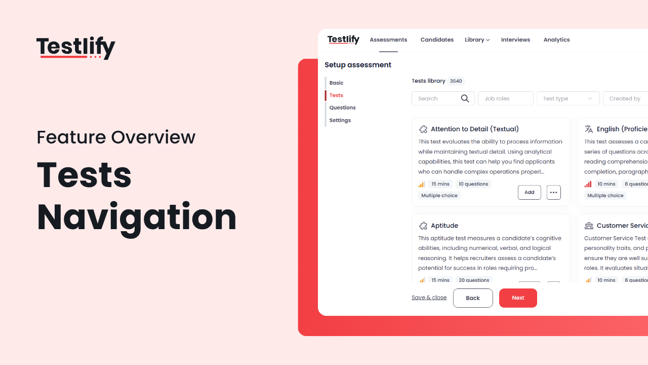 Tests Navigation