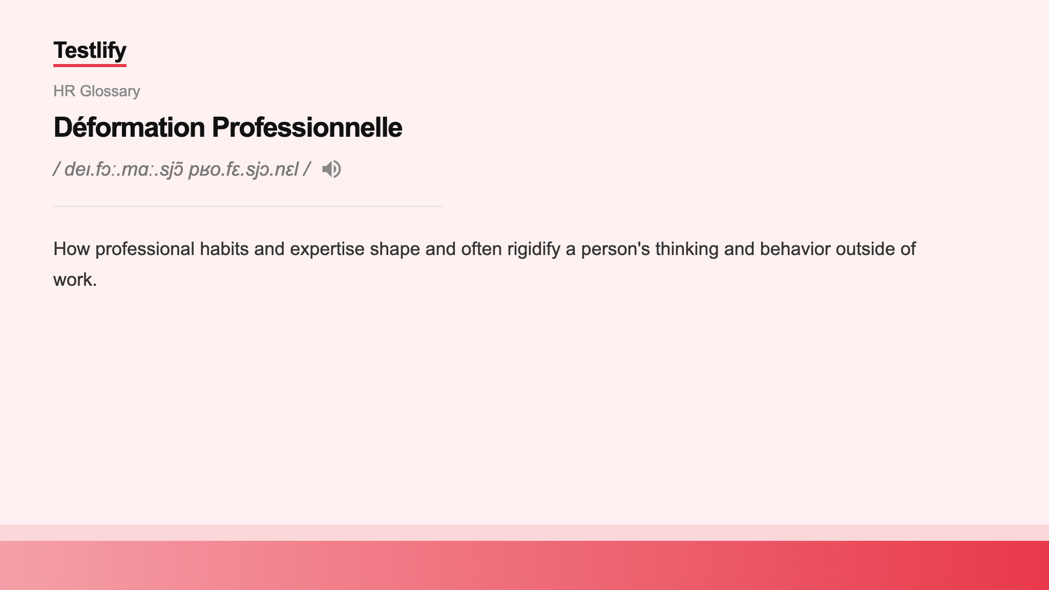 Image showing the meaning of déformation professionnelle