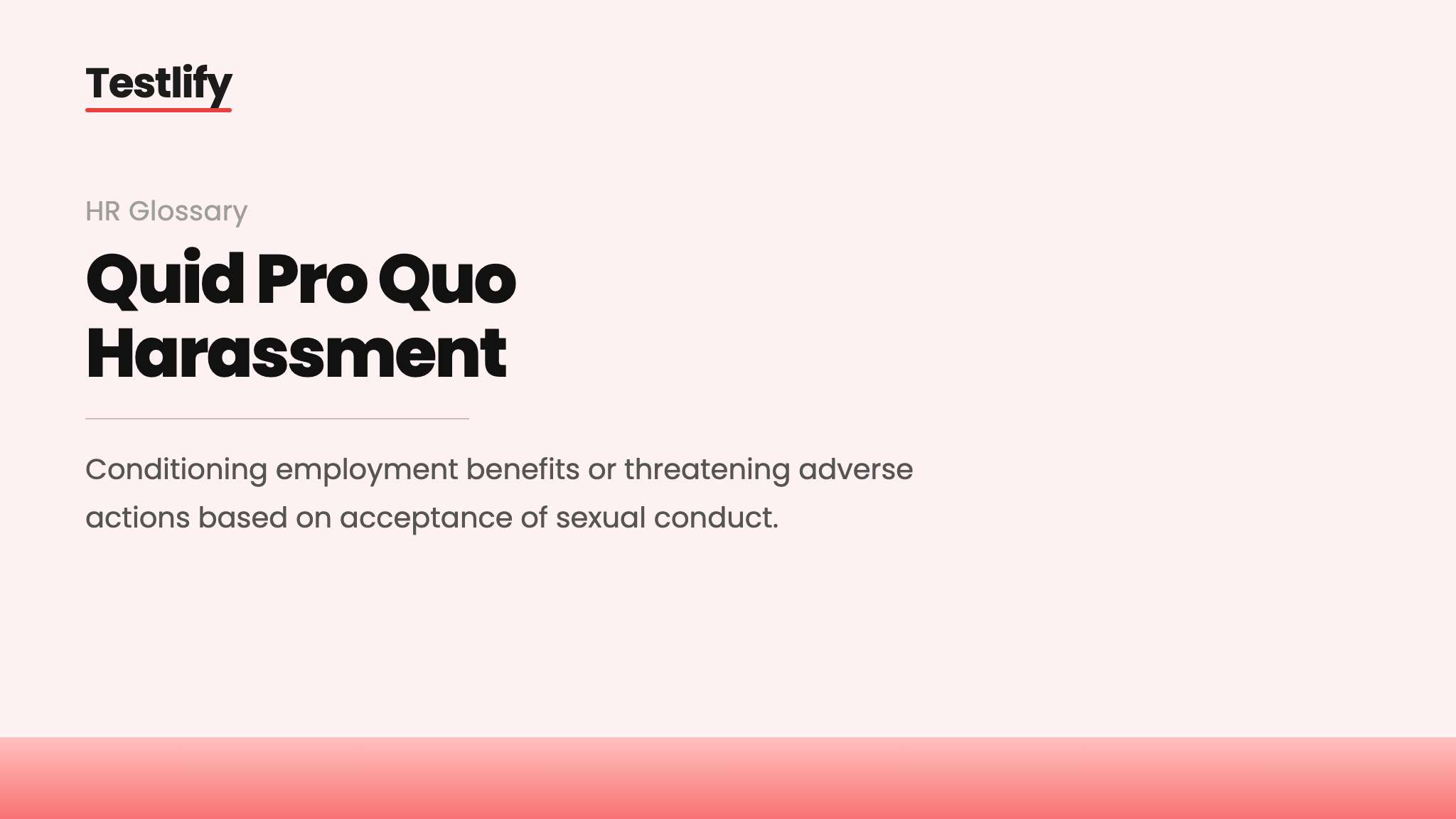 Image showing the meaning of quid pro quo harassment